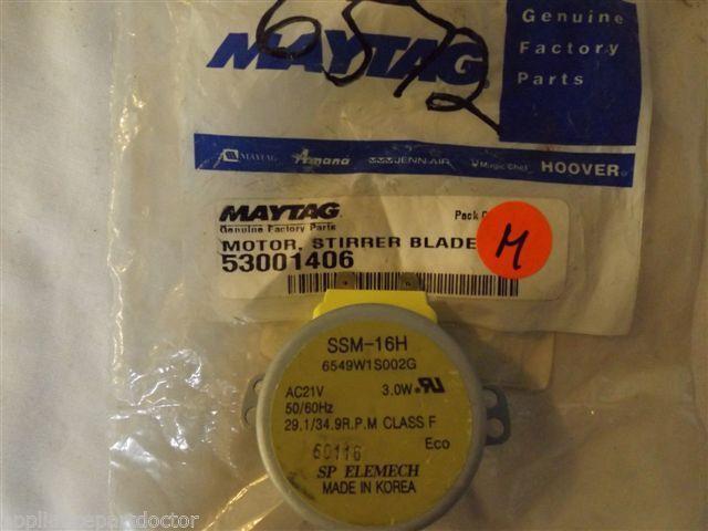 JENN AIR MAYTAG MICROWAVE 53001406 W10159101 MOTOR, STIRRER NEW IN BAG JENN AIR MAYTAG MICROWAVE 53001406 W10159101 MOTOR, STIRRER NEW IN BAG
